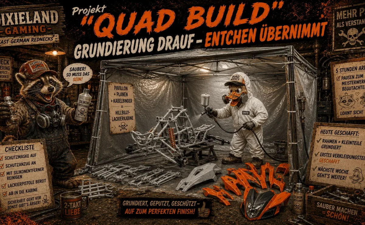 Projekt "QUAD BUILD" Grundierung drauf - Entchen übernimmt!