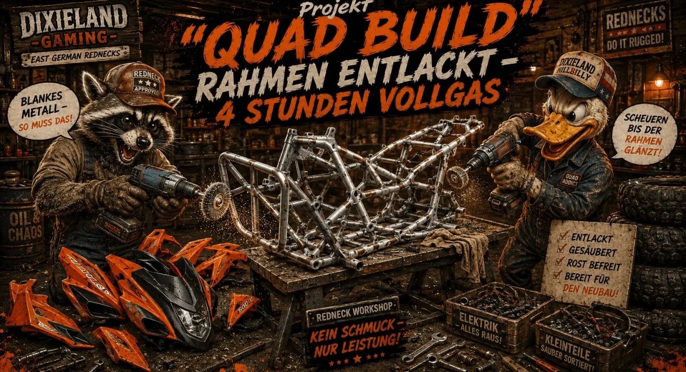 Projekt "QUAD BUILD" Rahmen entlacken – 4 Stunden Vollgas!
